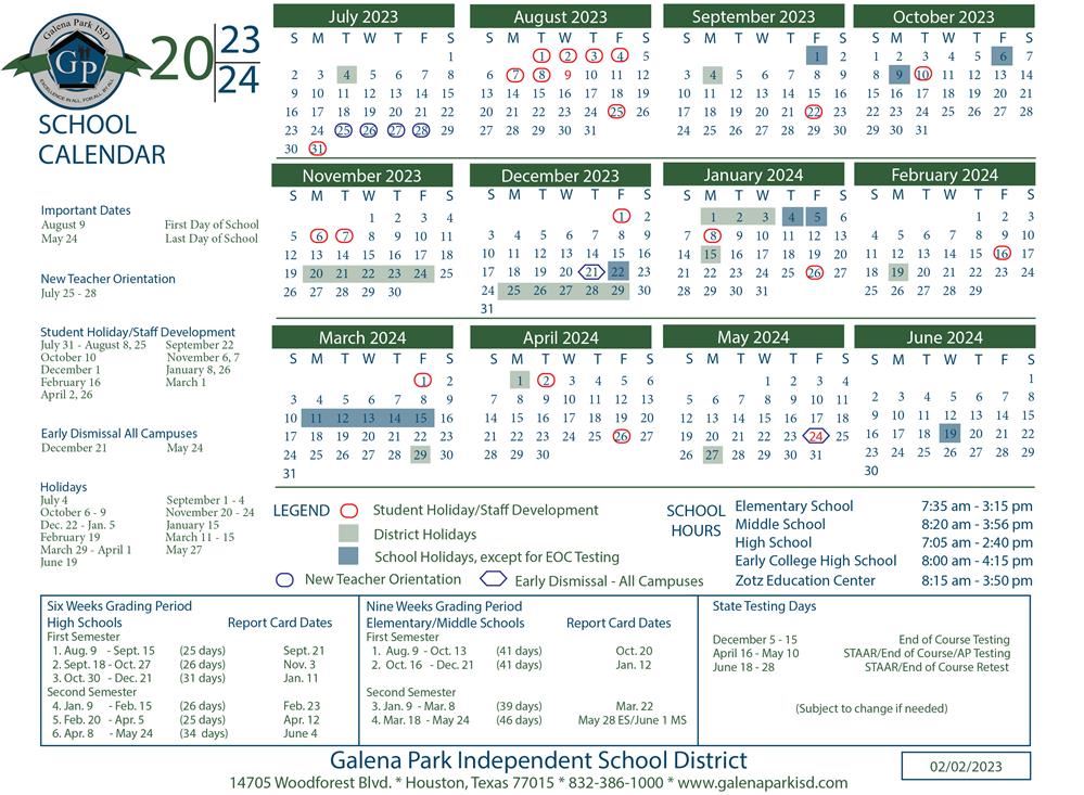 2023-24 GPISD School Calendar